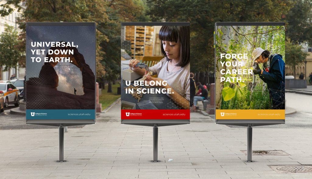 University of Utah's College of Science banner displayed on campus