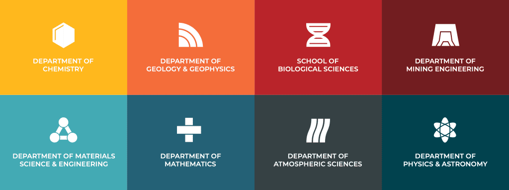 College of Science Icons for various departments