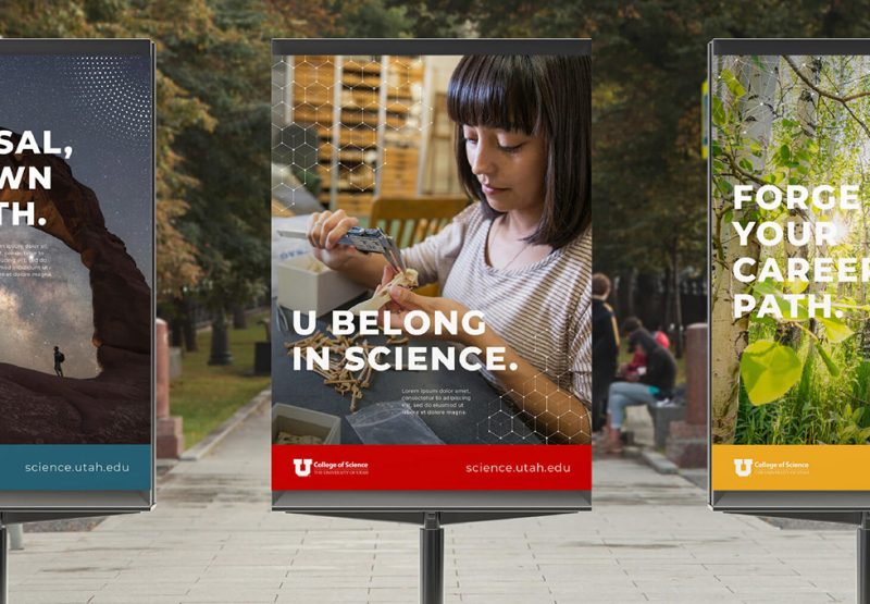 University of Utah's College of Science banner displayed on campus